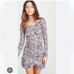 Isabel Marant Sabia Printed Jersey Dress Ruffle 36/ US 4